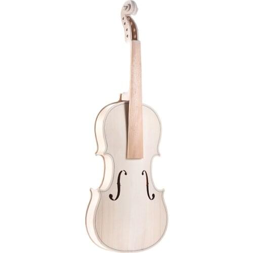 DIY 4/4 Full Size Natural Solid Wood Acoustic Violin Fiddle Kit with EQ Spruce Maple Back Neck Fingerboard Aluminum