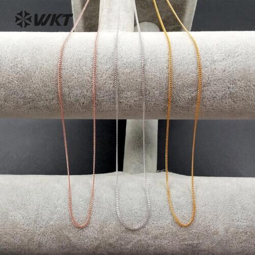 WT-N1035 Wholesale Necklace Jewelry Custom Chain,18 inch long brass chain in best electroplated Necklace Gift All-match Jewelry