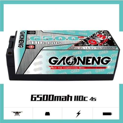 Original GNB 6500mAh 4S 14.8V 110C 5mm Bullet Hardcase LiPo Battery XT90/XT60/T/EC5 Plug for 1:8 1/8 four drive off-road RC Car