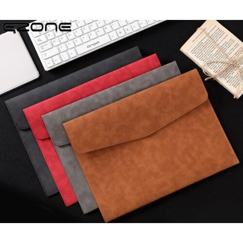 EZONE 33*25CM High-Grade Leather Folder Office Business Handbag Laptop Bag Button Design Large Capacity Document Organizer Bag