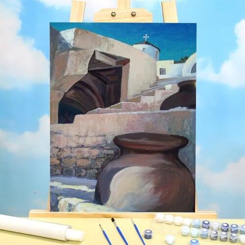 Landscape Ancient Greece Coloring By Numbers Painting Complete Kit Acrylic Paints 40*50 Paiting By Numbers Wholesale