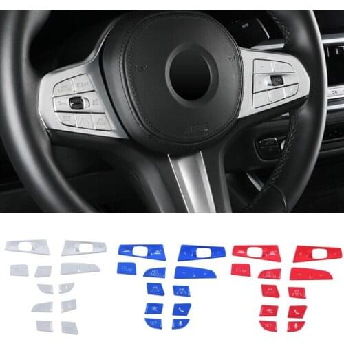 Car Styling Steering Wheel Buttons Decoration Frame Covers Stickers Trim for BMW 3 series G20 G28 2020 lnterior Auto Accessories