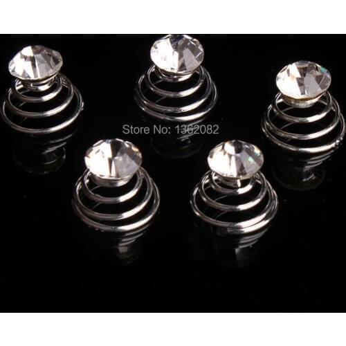 12Pcs Crystal Wedding Bridal Hair Pins Twists Coils Artificial Zircon Swirl Spiral Hairpins Fashion Jewelry Accessories MF58