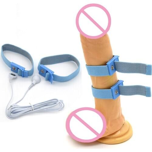 Medical Themed Accessories Orgasm Massagers Electric Shock Blue Penis Ring Electro Shock Therapy Penis Extender Sex Cock Rings