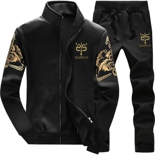 Tracksuits Men Sweatshirt Sporting Sets Winter Jacket + Pants Casual Loose Clothing Male Track Suit Sportswear Coat
