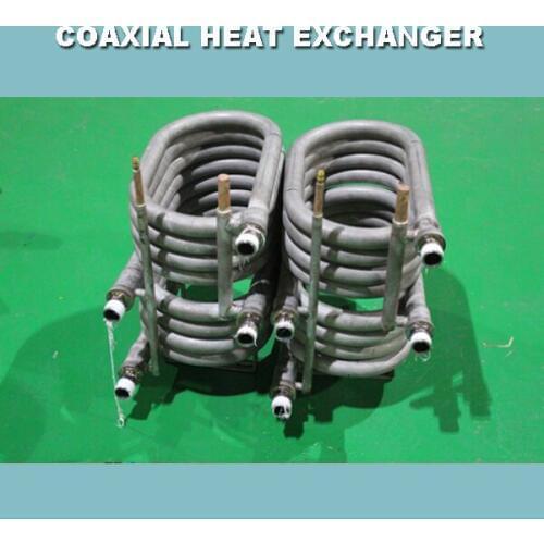 35KW 10HP titanium tube in stainless steel tube coaxial heat exchanger