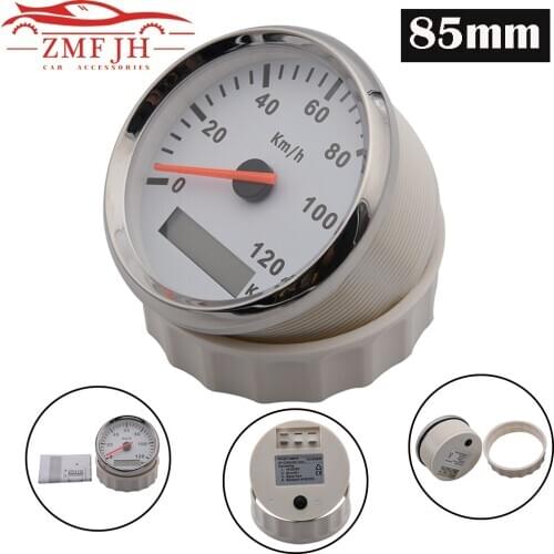 85mm Universal Speedometer Gauge 120 km/h 200 km/h For Marine Boat Car Speed meter Gauge With Red Backlight Auto Gauge 12V/24V