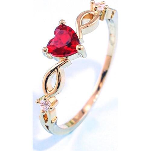 Milangirl Simple Heart Ring for Women Cute Finger Romantic Birthday for Girlfriend Rings Fashion Zircon Stone Jewelry