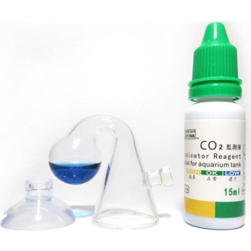 1Set CO2 Sucker Type Checker CO2 Tester Glass Monitor with Suction Cup for Aquarium Freshwater Planters