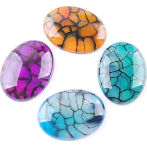 Natural Dragon Agates Gem Stone Oval Cabochon CAB No Hole Jewelry 30x40x8MM 1PCS QBU321