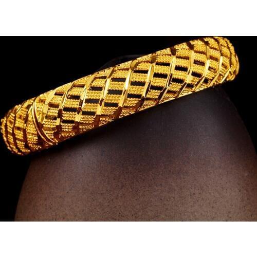 15mm Wide Hollow Bangle Openable Jewelry Yellow Gold Filled Classic Style Womens Bracelet Jewelry