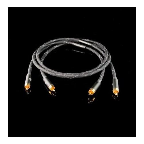 2PCS SLK audio carbon fiber oxygen-free copper RCA lotus audio signal cable
