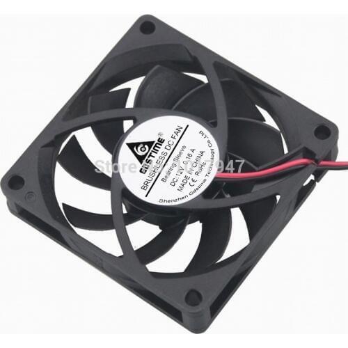 2Pieces LOT Gdstime DC 12V 2Pin 70mm x 15mm 7015S 70mm Plastic Cooling Cooler Fan