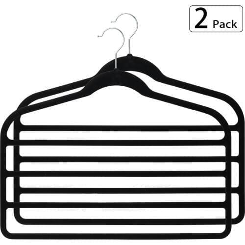 2pcs Pants Hangers Velvet Multi Function Clothes Hanger for Cloth Pants Belt Tie Scarf Closet Organizer Dropshipping JZ002