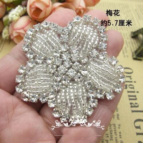 Free shippment!50pcs/lot Handmade Flower Rhinestone Beaded Applique Patch