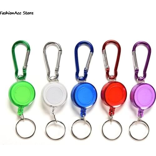 Key Chain Metal Card Badge Holder Colourful Colourful Retractable Strap Carabiner Clip Card label