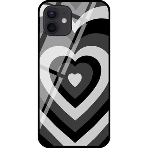 BLACK LOVE TRANCE Tempered Glass Case For iPhone 11 12 Pro MAX XS XR X 7 8 Plus SE Phone Back Cover Shell