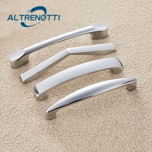 Zinc Furniture Cabinet Handle Modern Simple Kitchen Cupboard Door Pull Wardrobe Drawer Dresser Closet Metal Chrome Knob Hardware