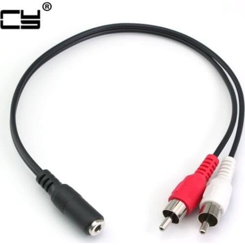 Dual 20CM RCA Cable Stereo Audio Video Adapter 3.5mm Cable Double Female Jack To 2RCA Male Socket 3.5 Y Plug Converter