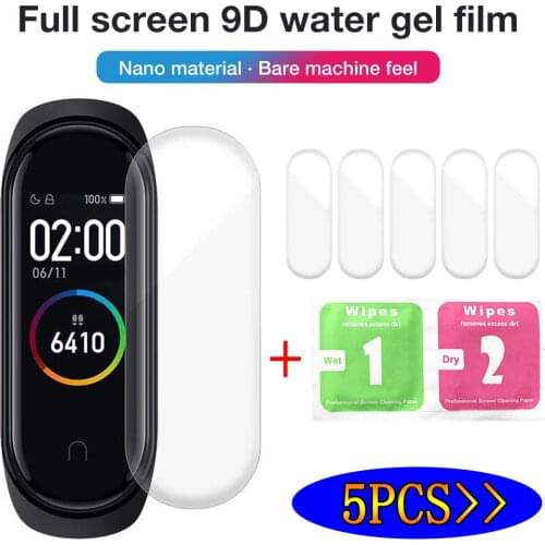 5pcs/lot Hydrogel Tempered Film for Xiaomi Mi Band 4 Smart Wristband Bracelet Smart Wristband Bracelet Full Cover