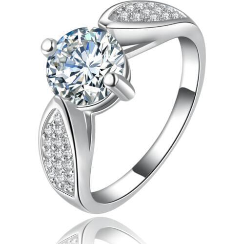 Hainon New Fashion Silver Color High Quality Women Wedding Ring Luxury Lady Jewelry AAA Zircon Elegant Party Ring us 6 7 8