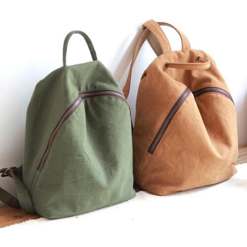 Canvas Woman Backpack Schoolbag For Female Simple Casual Bags Lady Book Pack High Capacity Travel Backpack College Style