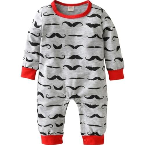 0-18 Months Newborns Rompers For Baby Boys Girls Printed Long Sleeve Pullover Jumpsuit Pajamas Infant Toddler Suits