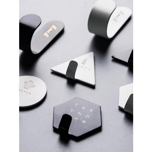 Simple Geometric Element Key Hook Nordic Self-adhesive Wall-mounted Hanger Hanger Storage Box Home Decoration 4 Pieces / Set