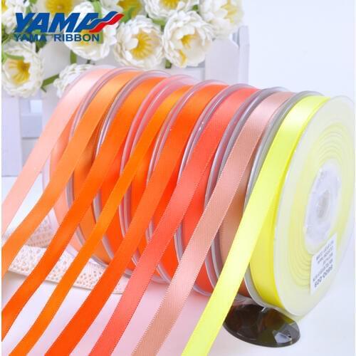 YAMA Ribbons 5mm 300yards/lot Double Face Satin Ribbon Satijn Lint Yellow for Party Wedding Decoration Handmade Rose Flowers