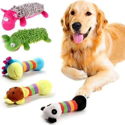 Cute Pet Dog Squeaky Play Toy Soft Puppy Dog Stuff Squeak Sound Toys Pet Plush Tooth Chew Toy for Dog Training Interative Toy