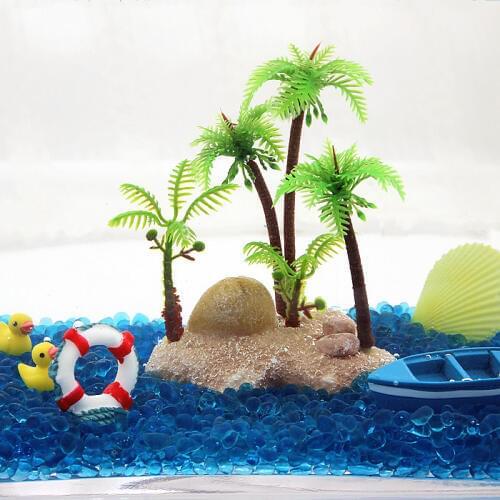 Mini Coconut Tree Plastic Simulation Aquarium Green Fake Water plants Fish Tank aquarium Plants aquarium accessories
