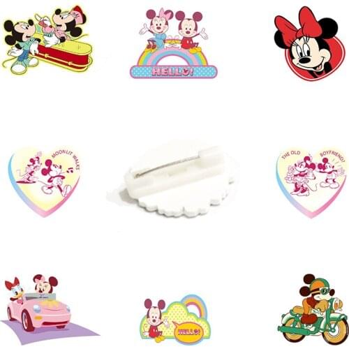 Disney Fashion Mickey Minnie Brooch Mickey Mouse Jewelry Brooch Gift For A Friend Resin Acrylic Shirt Badge Brooch Jewelry
