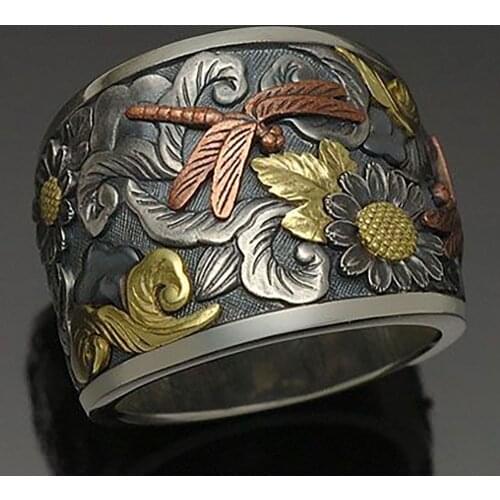 Fashion Cute Little Dragonfly for Women Rings Personality Creative Banquet Jewelry Trend Party Holiday Birthday Wife Ring Gift