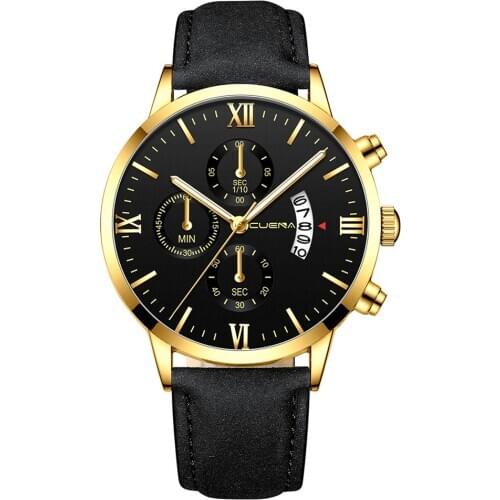 Geneva Fashion Men Date Alloy Case Synthetic Leather Analog Quartz Sport Watch mens watches top brand luxury Masculino Reloj