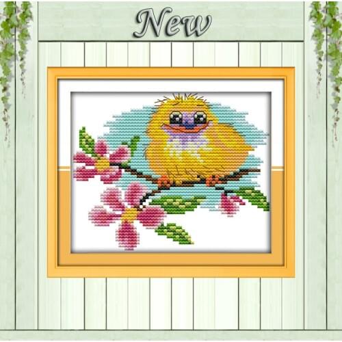 The yellow bird lovely animal diy paintings counted printed on canvas DMC 11CT 14CT Cross Stitch kits needlework Sets embroidery