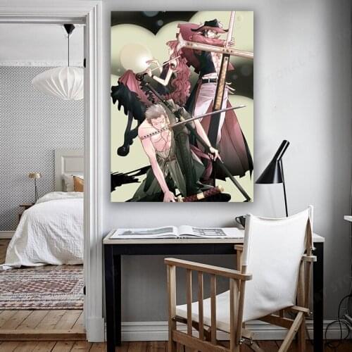 Wall Art Poster HD Prints Roronoa Zoro Modular Pictures One Piece Canvas Painting Anime Home Decoration For Living Room Framed