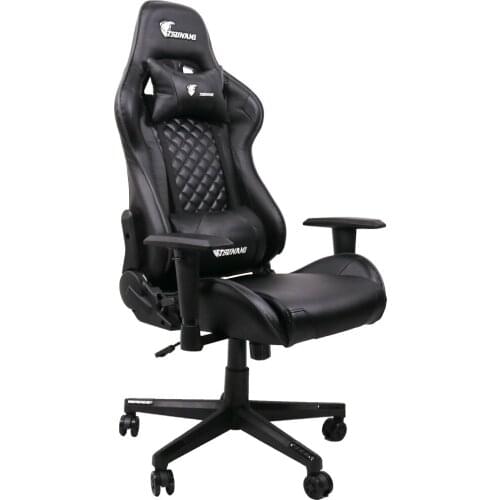 Gaming Chair Office Chair High-Back Ergonomic Racing Seat With Retractible Footrest PU 90-180 Degree Adjustment Of Backrest