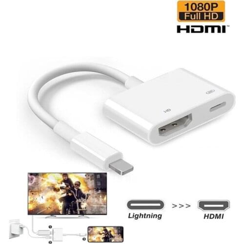 Lightning To HDMI-Compatible 2 Ports Splitter Cable Converter 1080P Digital AV Adapter Phone Accessories for iPhone iPad To TV