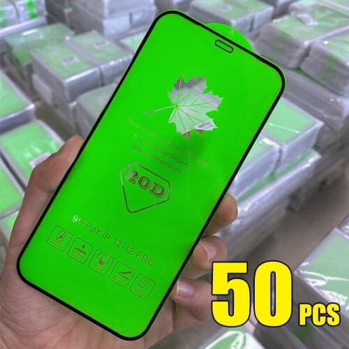50pcs 20D Tempered Glass Full Glue Screen Protector Flim For Samsung Galaxy Note 21 FE 20 A02 A12 A22 A32 A42 A52 A72 A82 A92