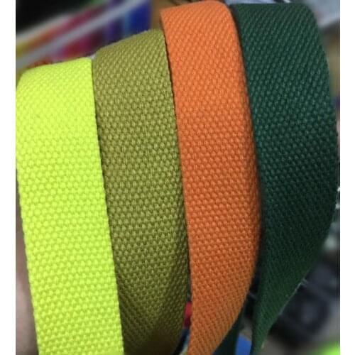 3.8cm 5M Solid color thickened polyester cotton webbing cotton thread cotton flat webbing cloth shoe pants DIY sewing accessory