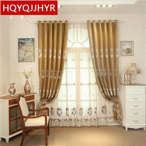 Luxury thick European chenille jacquard shade curtains for bedroom high quality custom finished curtains for living room kitchen