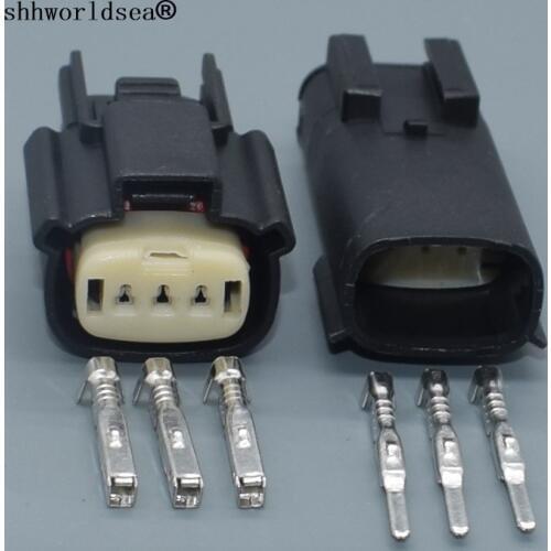 Shhworldsea 3 pin female male auto electric housing plug wiring cable unsealed connector plug 33471-0306 33471-0301 33481-0301