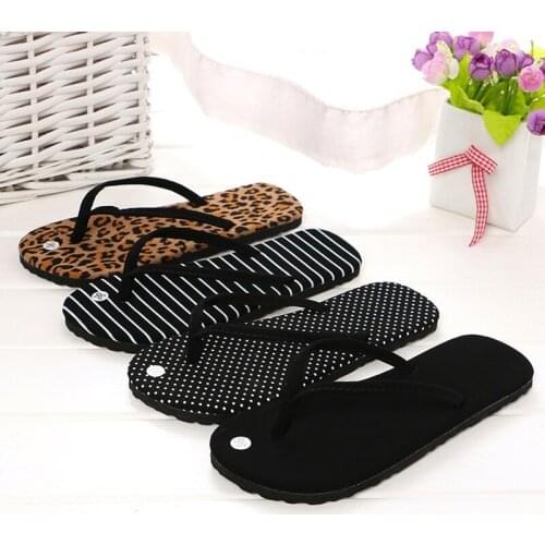 Summer Flip Flops Women Leopard Slippers Ladies Shoes Slippers Indoor Outdoor Flip-Flops Fashion Beach Flat Slides Zapatos