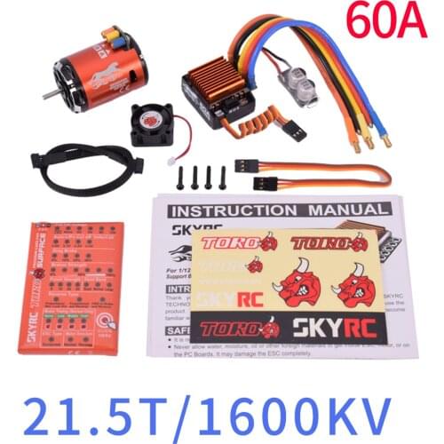 SKYRC 8.5T 21.5T 1600KV 3250KV Brushless Motor+ 60A Sensored ESC Program Card Combo Power System For 1/10 1/12 RC Car