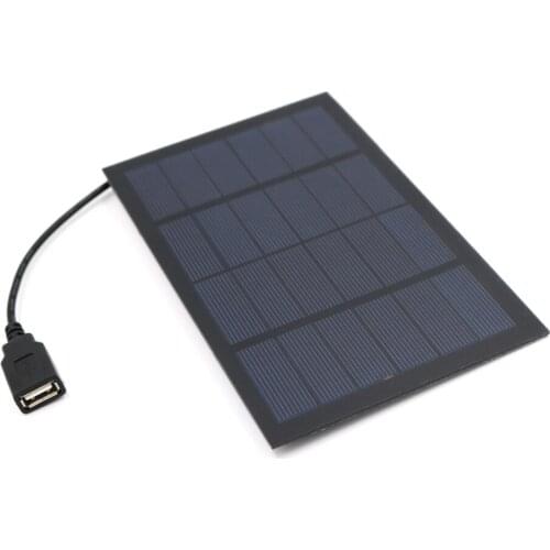 Solar Panel 6V 2.5W Output USB Solar Cell Outdoor 18650 Battery Charger USB Female Port 6 V Charge Regulators Solar Panel