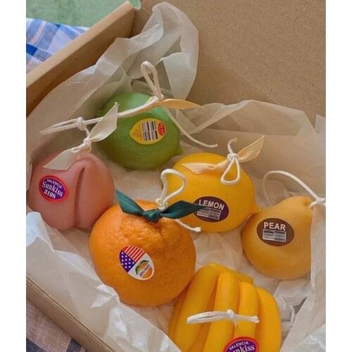 Ins Fruit Candle Orange Lemon Candle Banana Candle Handmade Holiday Gift Birthday Candle Home Decoration Tabletop Ornament
