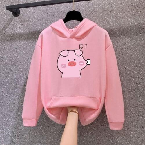 Hoodies Sweatshirt Man Women Pig Print Harajuku Long Sleeve Fleece Hoodie Clothes Tracksuit Jacket Warm 2021