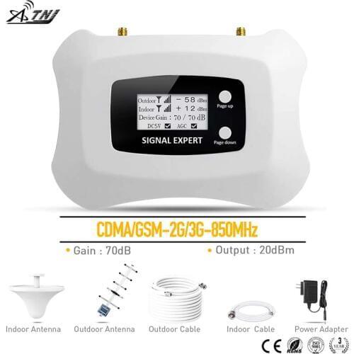 Top Brand! 2G 3G Signal Repeater CDMA 850MHz Mobile Signal Booster 3G Cell phone Amplifier 2G repeater Yagi+Ceiling antenna kit