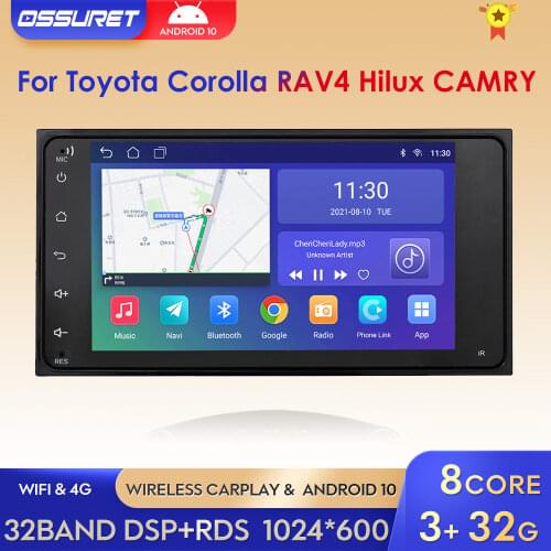 2 din android 10 Universal Car Multimedia Player Car Radio Player Stereo for Toyota VIOS CROWN CAMRY HIACE PREVIA COROLLA RAV4
