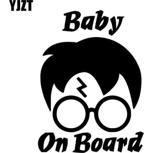 YJZT 13.1X17.7CM Cartoon Whole Body Decoration Decals Funny BABY ON BOARD Warning Car Sticker C25-0133
